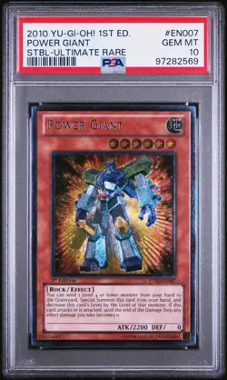 Power Giant #EN007 2010 Yu-Gi-Oh! 1st Edition STBL Ultimate Rare PSA 10 - Image 1