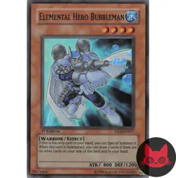 Yugioh Elemental HERO Bubbleman YSDJ-EN017 Super Rare 1st Edition LP - Image 1
