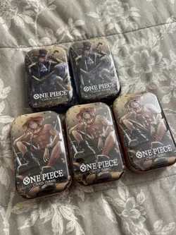 ONE PIECE CARD GAME - Mini TIN PACK Lot Of 5 Tins Set VOL. 2 Art Set - Image 1