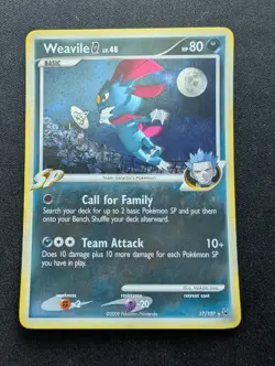 Mint Pokemon Weavile G Holo Card 17/127 Platinum - Image 1