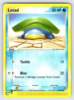 Lotad 67/100 2003 EX Sandstorm Pokemon Card TCG e-Series Arita Common - VLP - Image 1