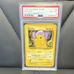 Pokemon Pikachu 58/102 Base Set Yellow Cheeks Common Regular PSA 6 Trading Card - Image 1