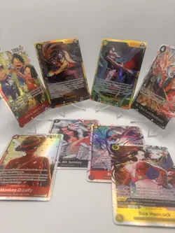 One Piece Cards Crocodile, Mihawk, Luffy, Boa Hancock Lot OP14 OP13 SR SEC - Image 1
