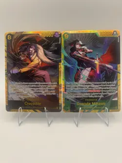 One Piece Cards Crocodile, Mihawk, Luffy, Boa Hancock Lot OP14 OP13 SR SEC - Image 2