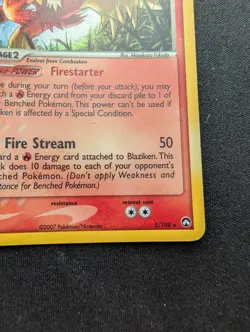 EX Pokemon Blaziken Holo Card 5/108 Power Keepers - Image 5