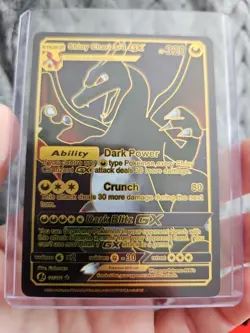 Shiny Charizard GX Black Foil Fan Art Vinyl Collector Pokemon Card 127/255 - Image 1
