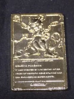 1999 MEWTWO #150 Gold Bar Card Limited Edition Burger King Gold Plated Pokemon - Image 4