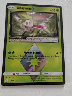 Shaymin Prism Star 10/181 SM-Team Up Prism Rare Holo Basic Pokemon Card English - Image 1
