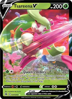 Pokemon TCG Tsareena V 021/264 Fusion Strike Half Art Ultra Rare Card - Image 1
