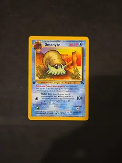 1st Edition Omanyte 52/62 LP -Vintage Pokemon Card- Fossil Set (M1) - Image 1