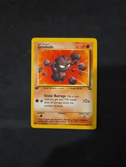 1999 1st Edition Geodude 47/62 Fossil Set - Common Pokemon Card - Mint - Image 1