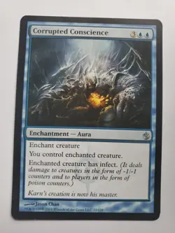 MTG Magic The Gathering Card Corrupted Conscience Enchantment Aura Blue - Image 1
