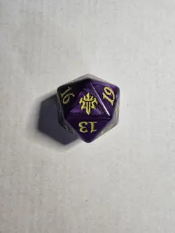 Throne Of Eldraine Purple Gold Oversized Spindown Die MTG - Image 1