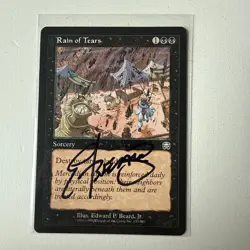 1x Signed Rain of Tears Mercadian Masques- MTG - FREE SHIPPING - Image 1