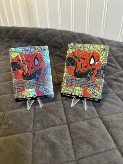 Magic The Gathering 2 Lot Spider-Man Foil & Non-Foil, Arachnogenesis W/Mag Cases - Image 1