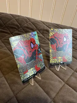 Magic The Gathering 2 Lot Spider-Man Foil & Non-Foil, Arachnogenesis W/Mag Cases - Image 2