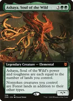 Ashaya, Soul of the Wild - Foil Extended Art ZNR LP MTG - Image 1