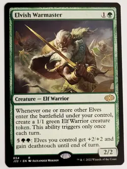MTG Elvish Warmaster - Jumpstart 2022 NM - Image 1