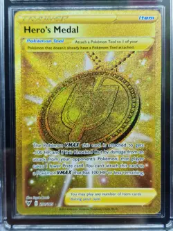 Hero's Medal 201/185 Vivid Voltage Gold Full art Rare Pokemon Card CGC Grade 8.5 - Image 2