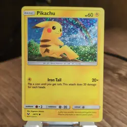 Pokemon Pikachu 28/73 Holo Basic Thunder HP60 20 2017 English - Image 1