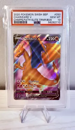 Pokemon Charizard v SWSH Full Art Black Star Promo PSA 10 Gem Mint - Image 1