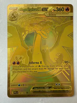 2025 POKEMON PFL EN-PHANTASMAL FLAMES 130 MEGA CHARIZARD X EX MEGA HYPER RARE - Image 1