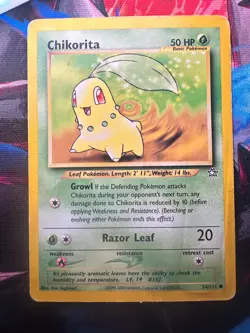 Chikorita 54/111 Neo Genesis Regular - Moderately Played - Pokemon - Image 1