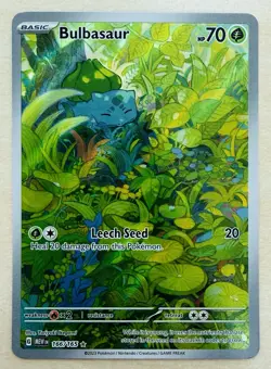 Bulbasaur 166/165 Holo Illustration Rare Scarlet & Violet 151 Pokemon Card - Image 1