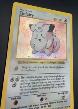 Pokemon Clefairy Shadowless 005/102 Base Set Holo Rare Card LP / NM - Image 4