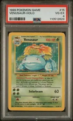 Venusaur Holo #15 PSA 4 Base Set Pokemon Game Trading Card 1999 WOTC Vintage - Image 1