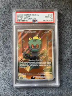 2025 POKEMON MEG EN-MEGA EVOLUTION ILLUSTRATION RARE #146 MARSHADOW PSA 10 - Image 1
