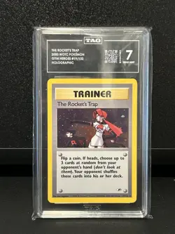 2000 POKEMON GYM HEROES #19 THE ROCKET'S TRAP-HOLO TAG NM! - Image 1