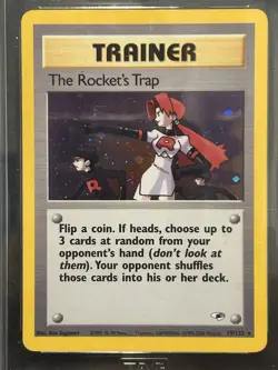 2000 POKEMON GYM HEROES #19 THE ROCKET'S TRAP-HOLO TAG NM! - Image 4