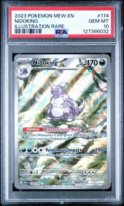 2023 POKEMON MEW EN-151 ILLUSTRATION RARE #174 NIDOKING PSA 10 - Image 3