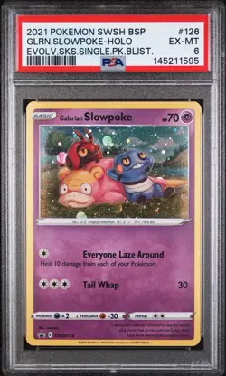 2021 POKEMON SWSH BLACK STAR PROMO #126 GALARIAN SLOWPOKE-HOLO PSA 6 POP 40 - Image 1