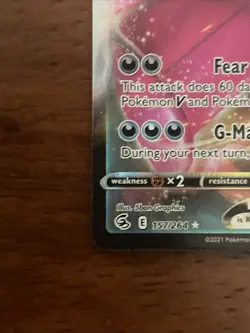 Pokemon TCG Gengar VMAX 157/264 Single Strike Fusion Strike Ultra Rare NM - Image 5
