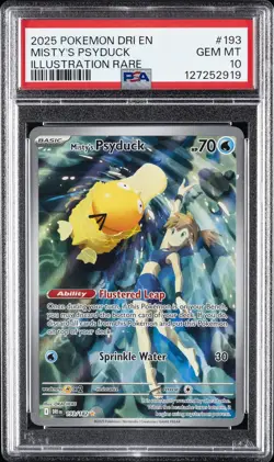 2025 POKEMON DRI EN-DESTINED RIVALS ILLUSTRATION RARE MISTY'S PSYDUCK PSA 10 - Image 1