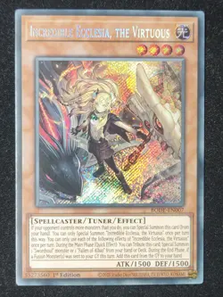 YUGIOH INCREDIBLE ECCLESIA, THE VIRTUOUS SECRET RARE 1ST EDITION NM BODE-EN007 - Image 1