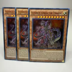 3x Yugioh Ultimate Conductor Tyranno SR04-EN001 Ultra Rare - LP-NM 💎 - Image 1