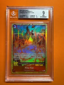 BGS 9 One Piece 2023 🔥 FIRE FIST 🔥 OP03-018 R PAR Pillars Of Strenght - Image 1