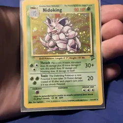 Pokemon Nidoking Base Set 2 Holo Rare 11/130 90 HP Stage 2 Drill Card - Image 1