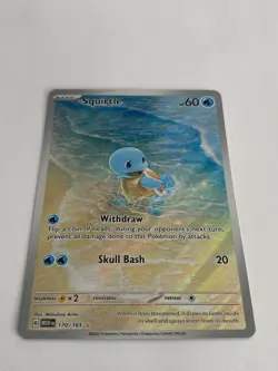 Pokemon TCG Squirtle 170/165 Scarlet & Violet 151 Illustration Rare Holo Card NM - Image 3