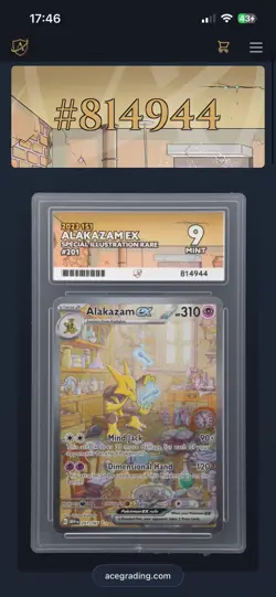 10 10 10 08 Pokemon TCG Alakazam EX Scarlet & Violet 151 Holo Card 201/165 Ace 9 - Image 4