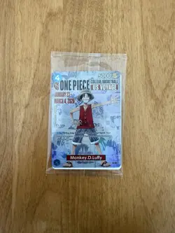 One Piece Monkey.D.Luffy College Basketball US Voyage Promo Card Sealed - Image 1