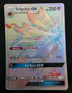 Solgaleo GX 155/149 Holo Card Sun Moon base set Secret Rare Pokemon TCG - Image 1
