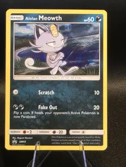 Allan Meowth Sm43 Black Star Promo Pokemon Card Near Mint Condition - Image 1