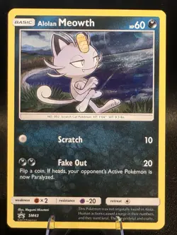 Allan Meowth Sm43 Black Star Promo Pokemon Card Near Mint Condition - Image 4
