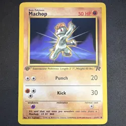 Machop Pokemon Card 1st Edition 59/82 Team Rocket 50 HP Regular - Image 1