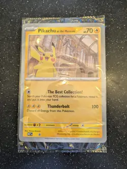 Pikachu at The Museum Pokemon Promo Single Card natural history - sealed new - Image 1