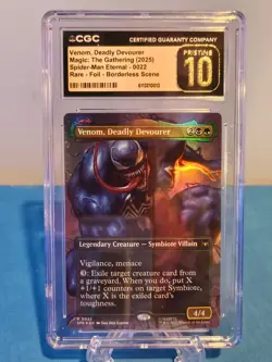 Venom, Deadly Devourer - CGC 10 Pristine - Scene Borderless Spider-Man MTG Magic - Image 1
